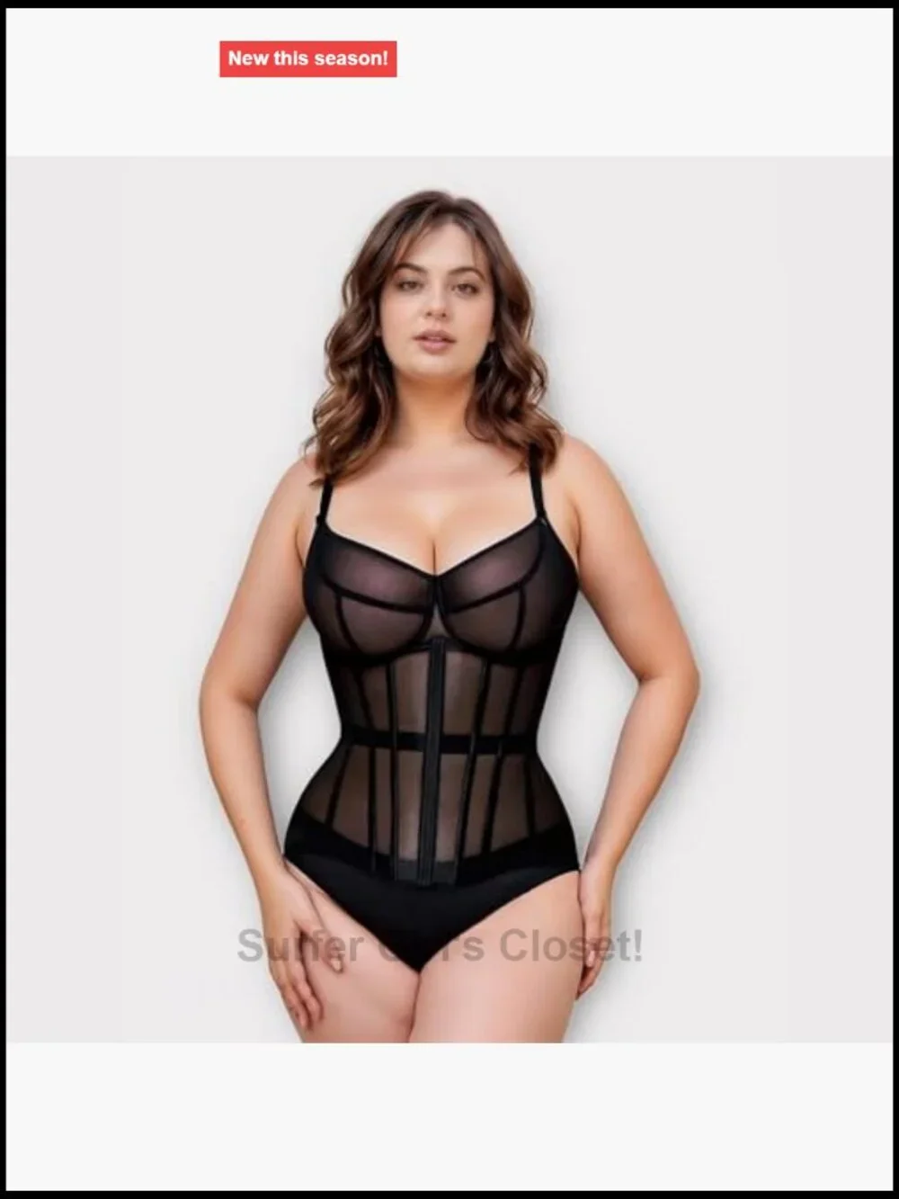 Black Underbust Corset Waist Trainer for Women Lace Up Boned Bustier Shapewear